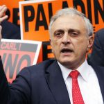 Carl Paladino, the Republican candidate for New York governor, speaks during a rally at the Capitol in Albany, N.Y., Friday, Oct. 29, 2010. (AP Photo/Mike Groll)